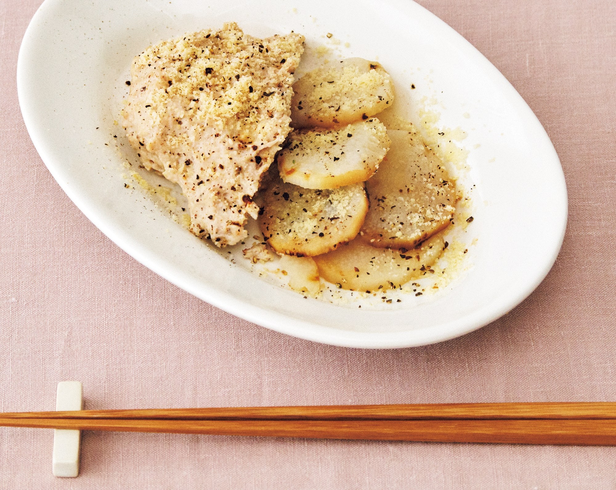 無印良品のレンジで焼き料理 グリルプレートで作る平たい長芋つくね