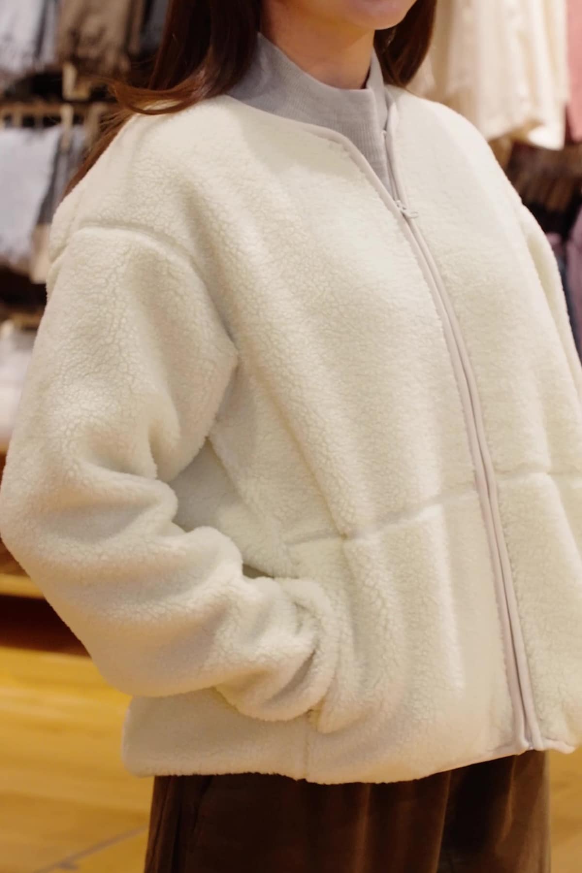 無印良品の婦人 ボアフリースジャケット