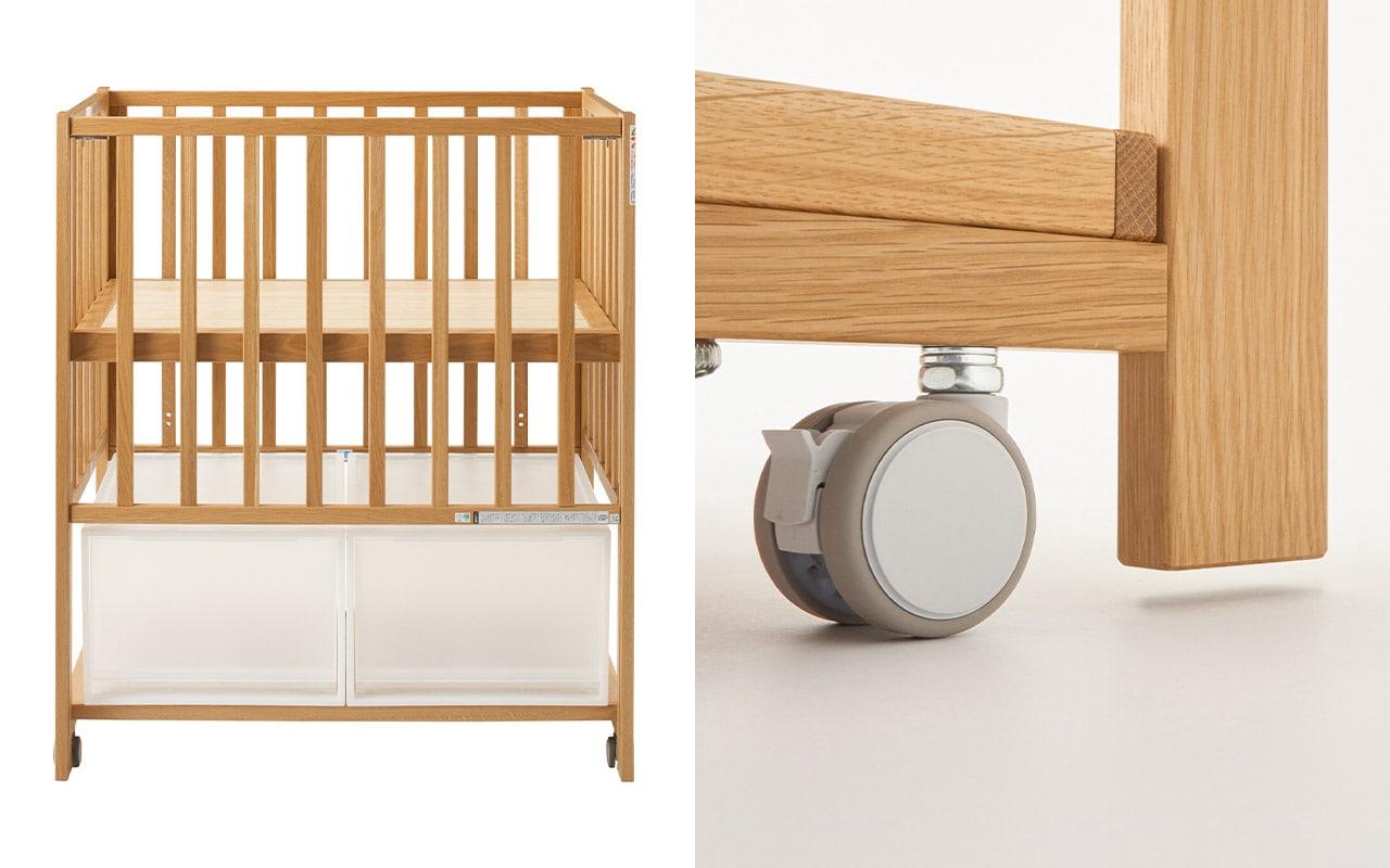 ベビーベッド オーク材 新生児 通販 無印良品