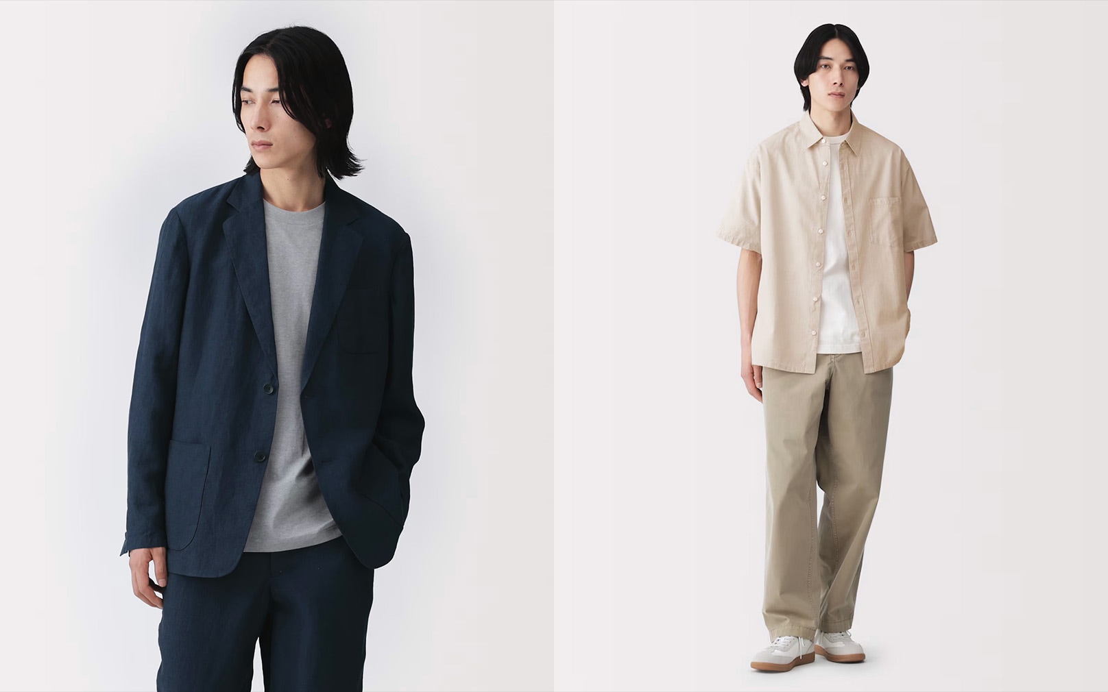夏素材(リネン・ヘンプ)のトップス・ボトムス。