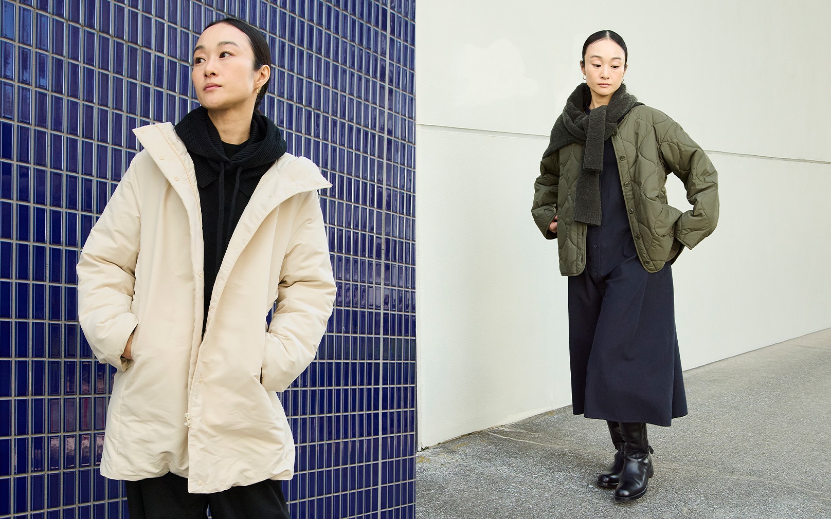 秋から冬まで使えるジャケット・コート。