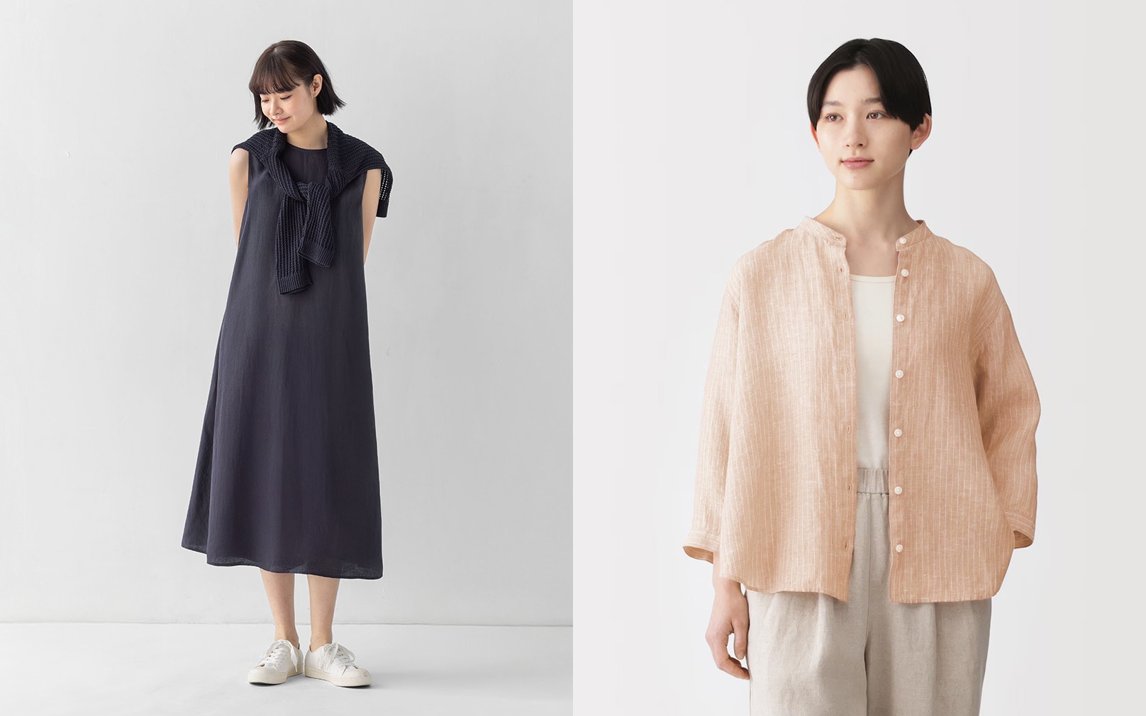 麻(リネン・ヘンプ)とカポックの春服。