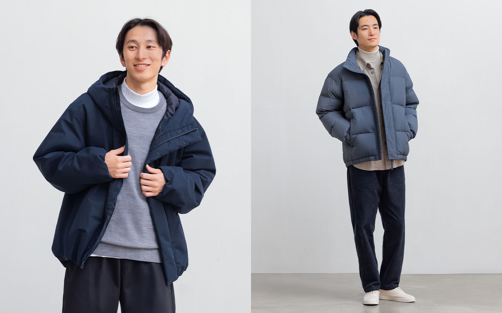 秋から冬まで使えるジャケット・ベスト。