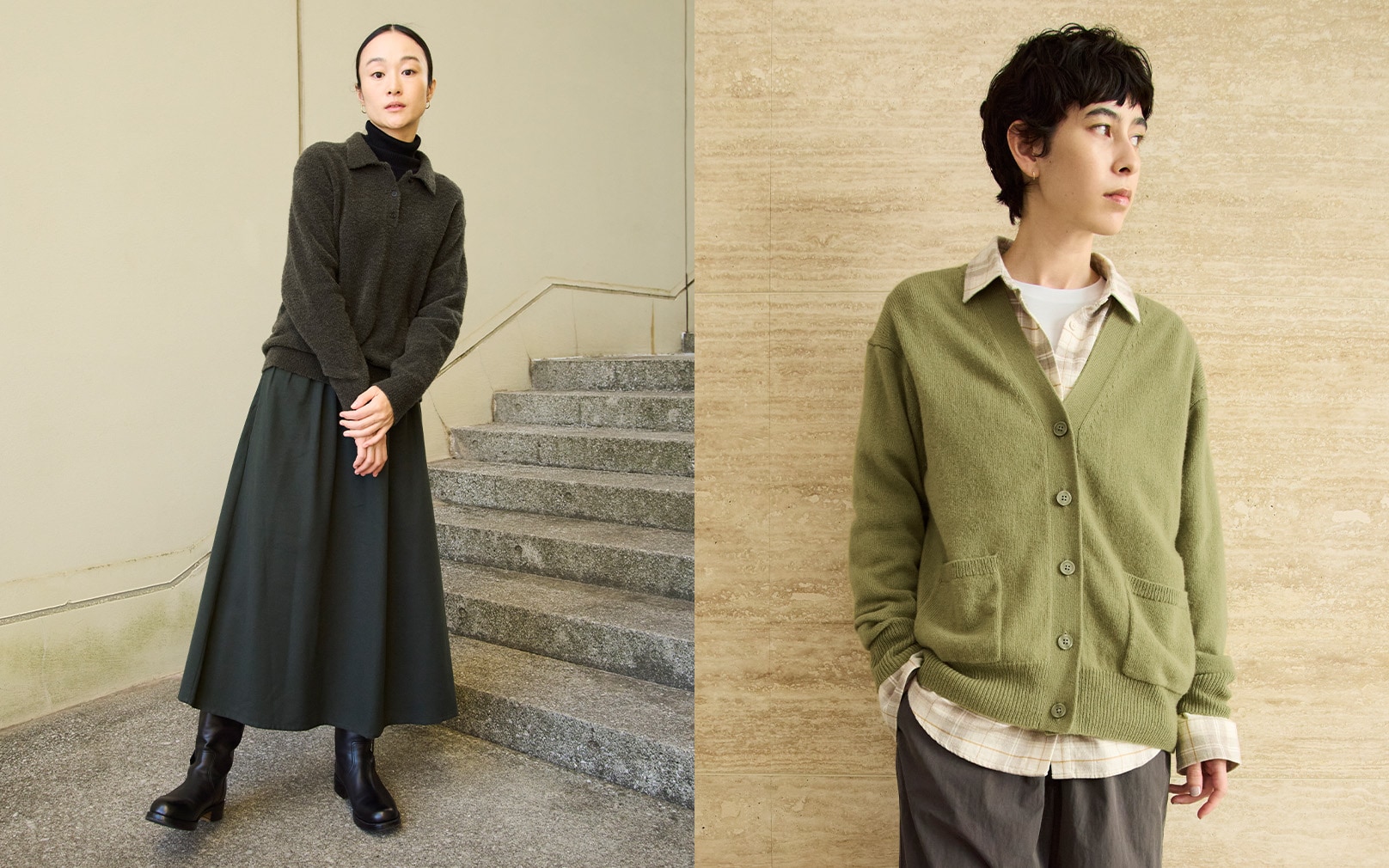 寒い時期も心地よく過ごす、トップス・ボトムス。