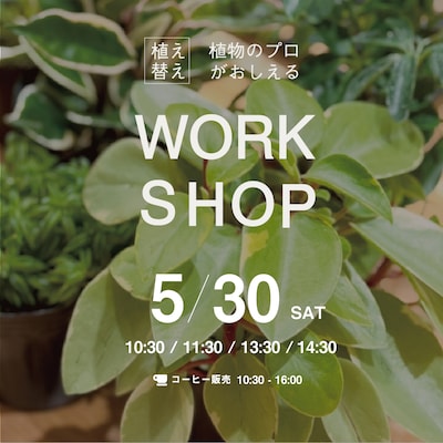 【5/30】植物のプロが教える ”植え替え” WORK SHOP