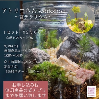 【９月２6日(土)】アトリエネム　workshop『苔テラリウム』