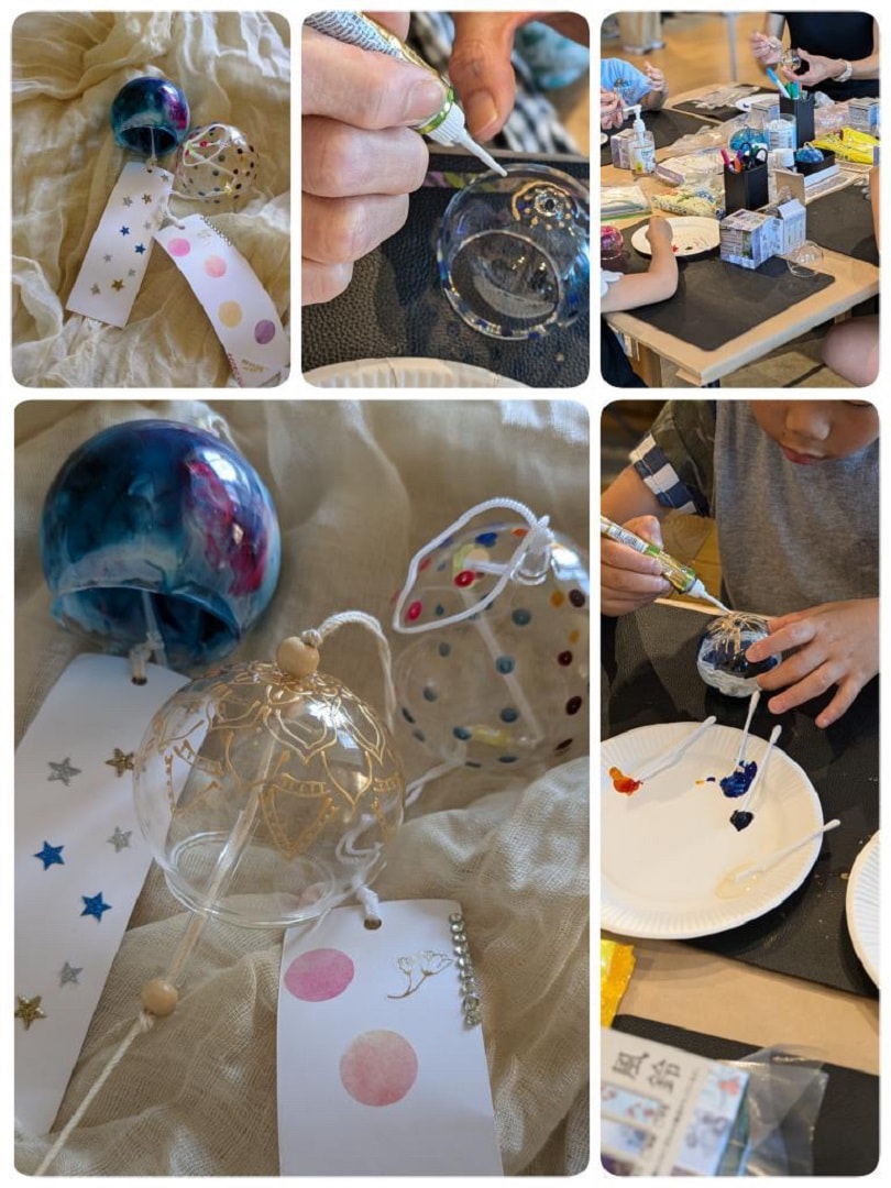 【ルビットパーク南草津】ガラス絵の具を使ってオリジナル風鈴を作ろう