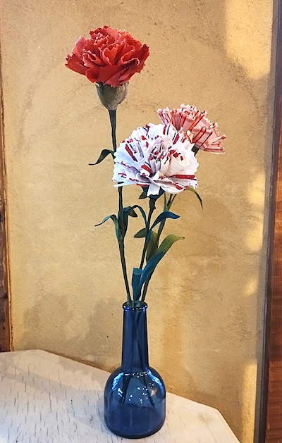 【イオンスタイル河辺】青梅夜具地の端切れを使ったカーネーション作りのワークショップ(母の日イベント）