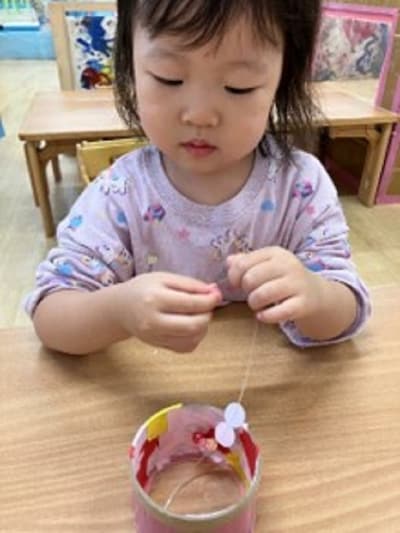 れもんのこ老上保育園の先生と​ゆらゆらお雛様をつくろう♪