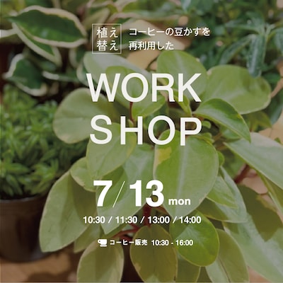 【7/13】コーヒーの豆かすを再利用した ”植え替え” WORK SHOP