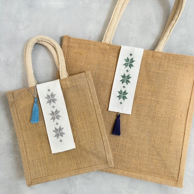 刺繍で楽しむ　ジュートマイバッグアレンジ