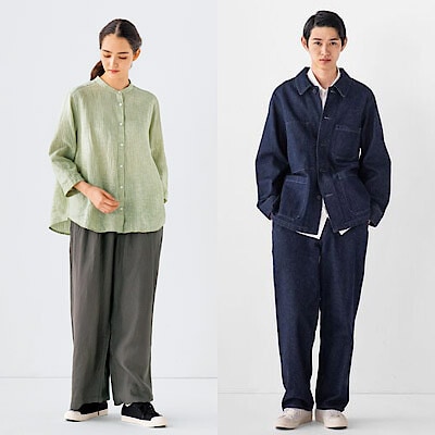 リネン・ヘンプ、カポック素材の春服