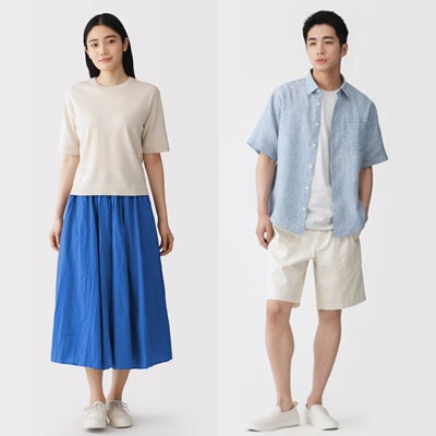 夏素材(リネン・強撚)のトップス・ボトムス