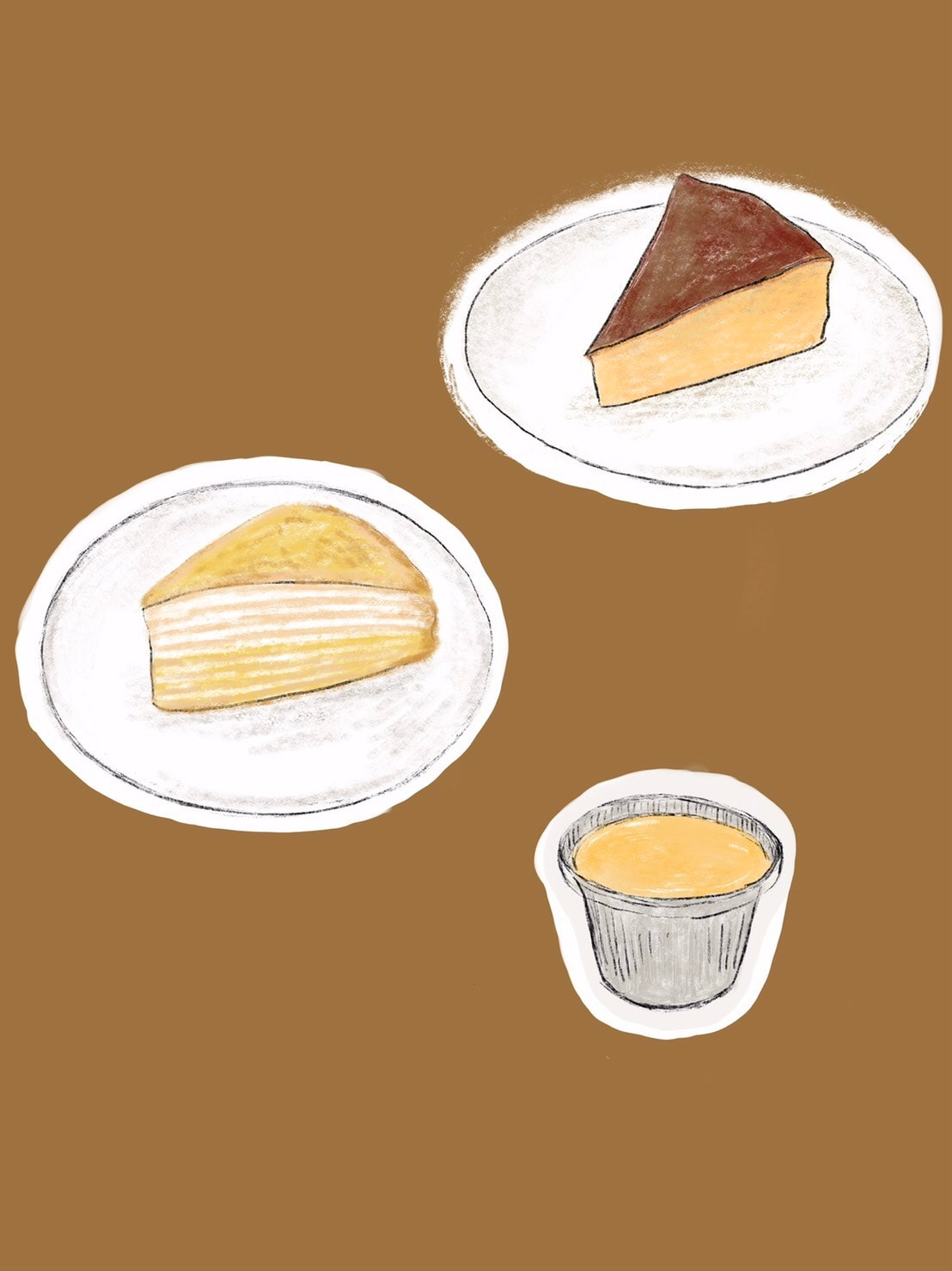 【Cafe'&Meal MUJI グランフロント大阪】デザート　イラスト
