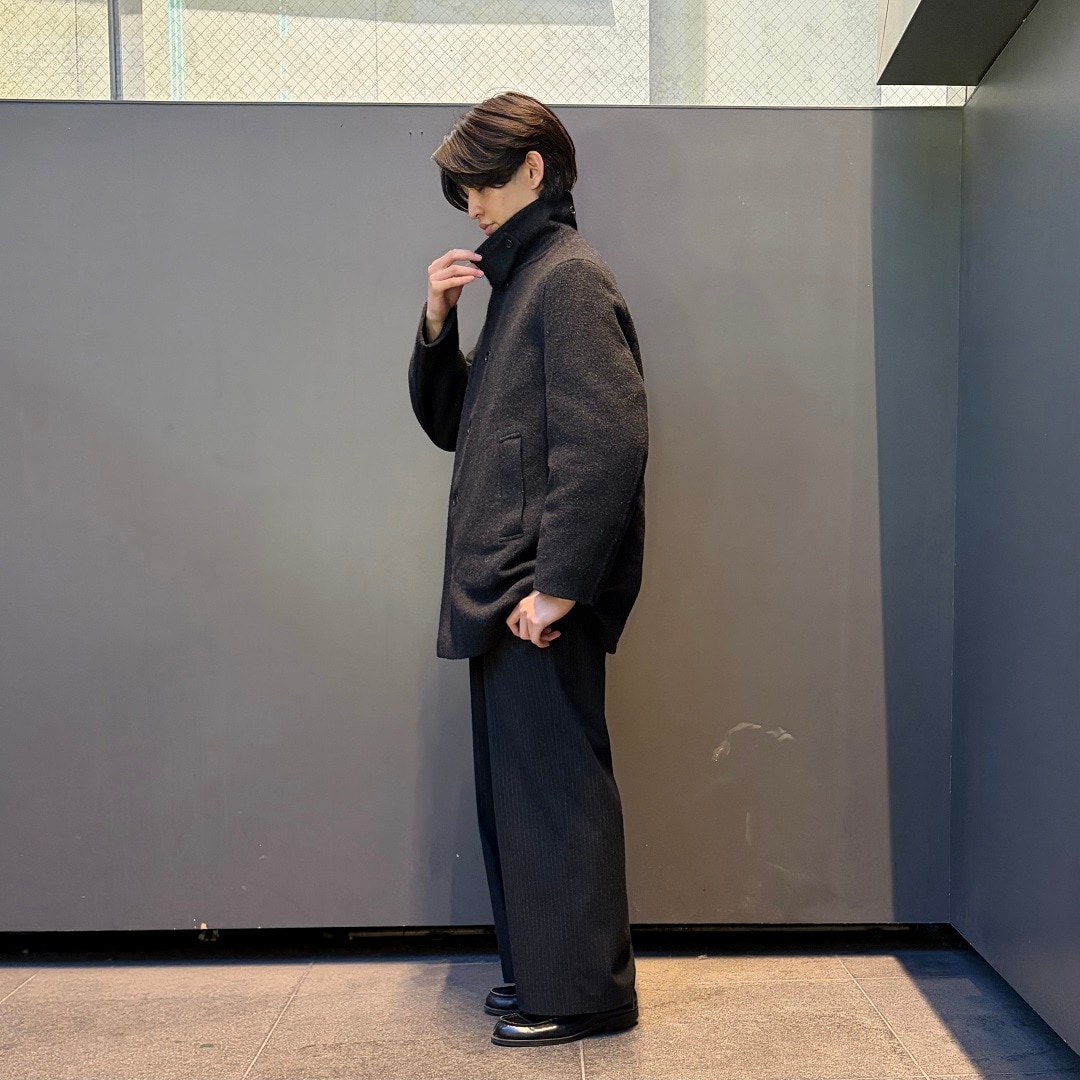 紳士　カシミヤ混ステンカラーコート
