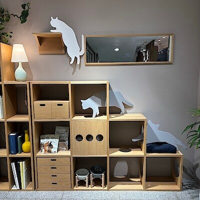 【新宿通り】収納と遊び場の両立、遊びごころあるシェルフ