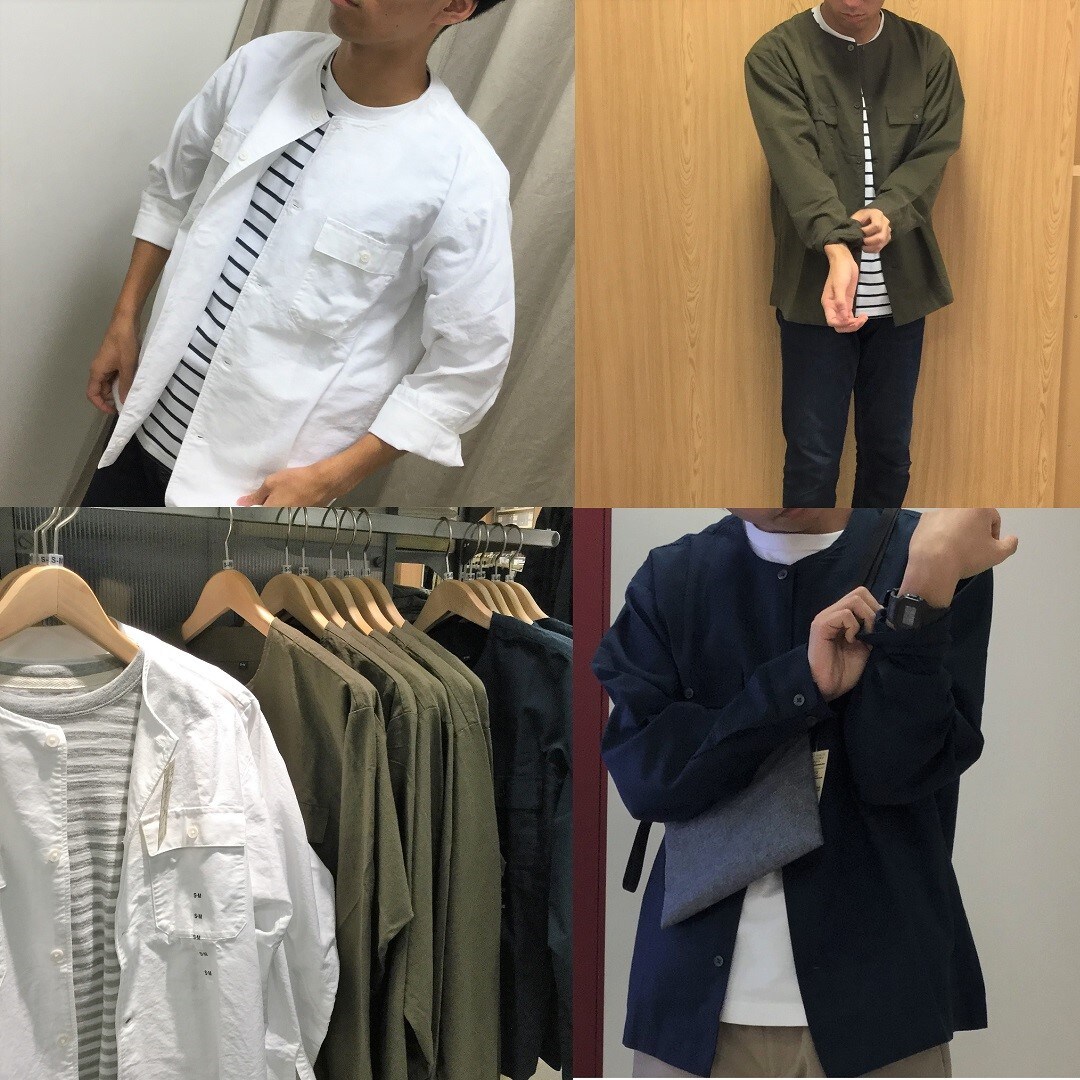 福井西武 メンズ秋のシャツ 新疆綿オックスノーカラーシャツ 無印良品