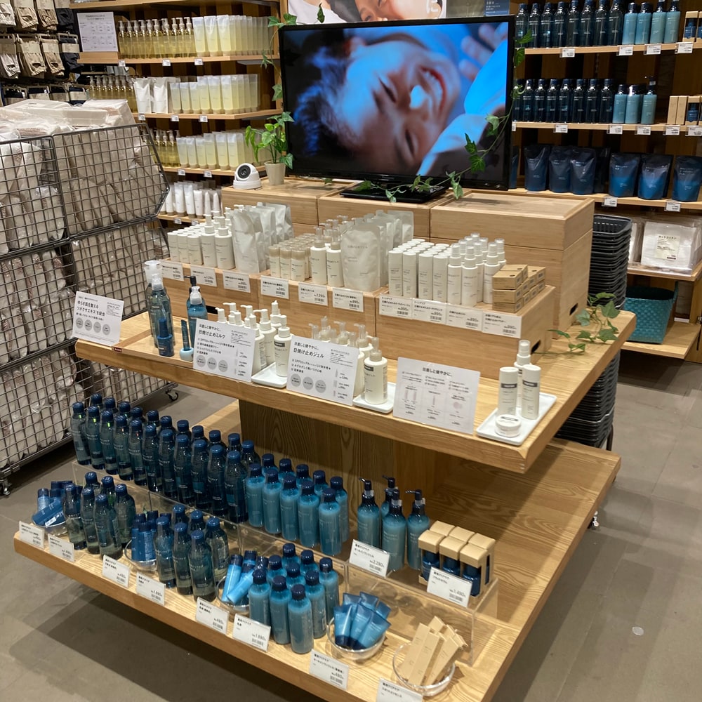 日焼け止めの売場の写真