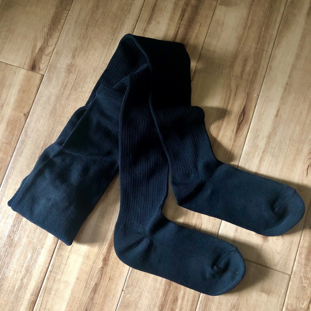 足なり直角リブ編みタイツ