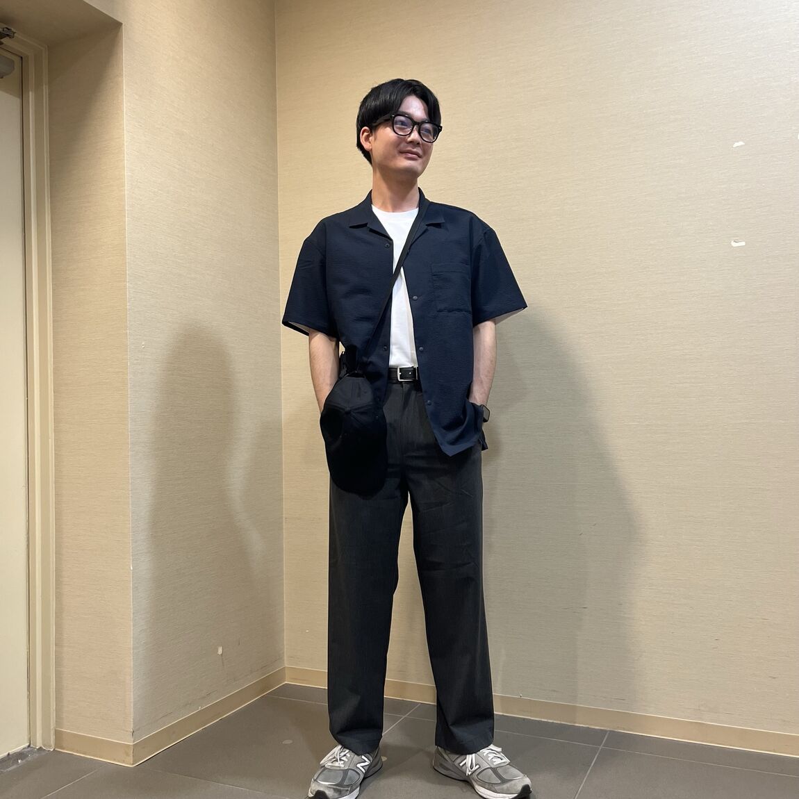 紳士　シャツ　ネイビー