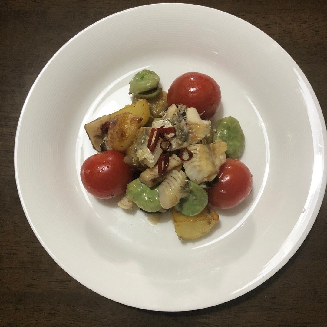 【ゆめタウン下松】こまいと季節の野菜のペペロンチーノ