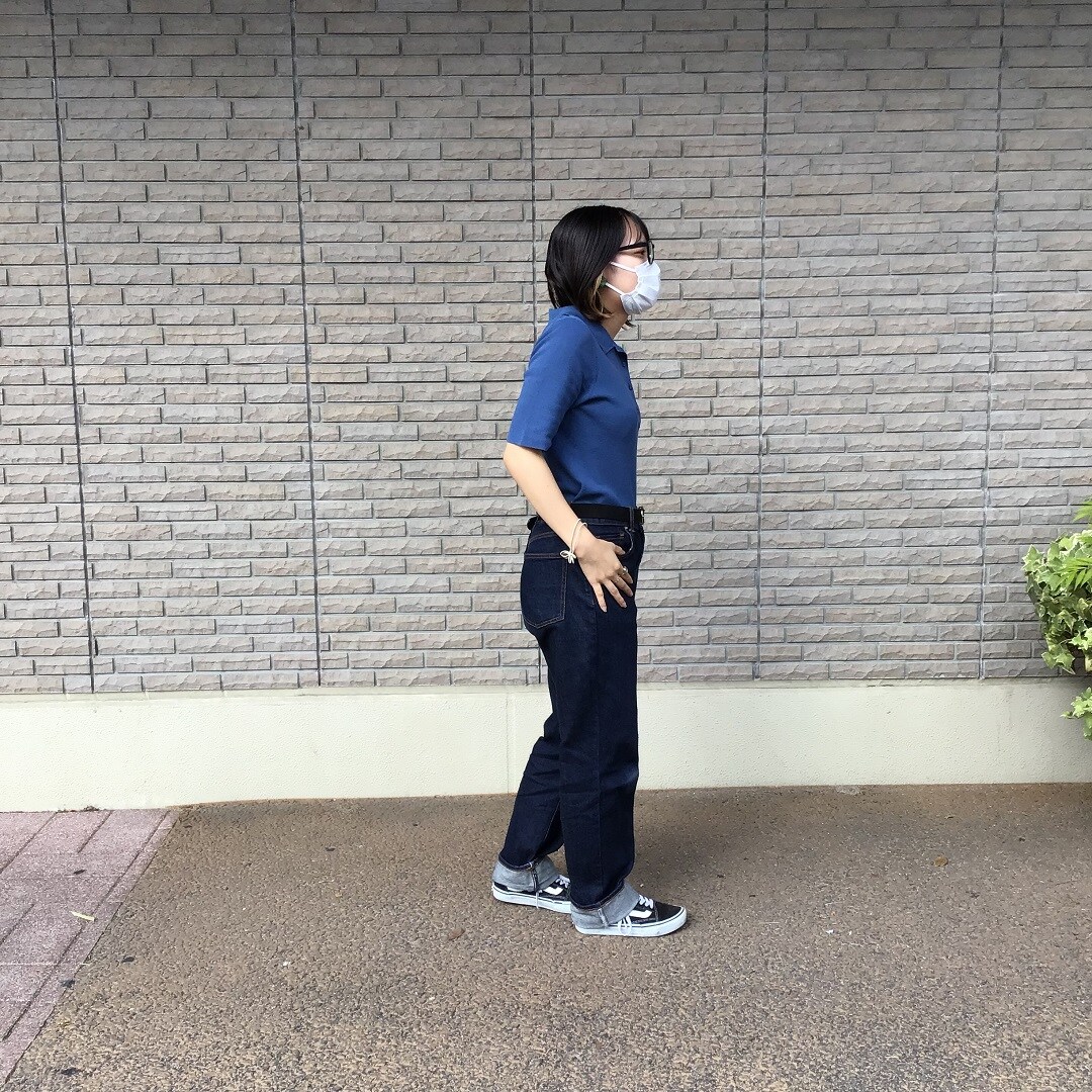 五分袖ポロセーター