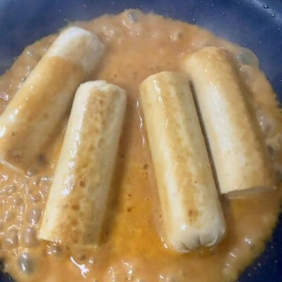 【ベイドリーム清水】アレンジレシピ　すけそうだらとぶりのソーセージとビスクスープを使ったクネルドブロシェ。