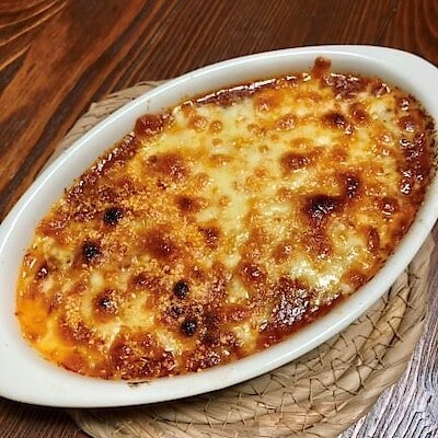 【ベイドリーム清水】　アレンジレシピ　ボロネーゼ　秋茄子のドリア