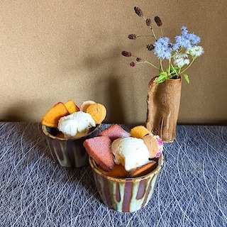 【エスパル郡山】ほめられかぼちゃバウムと紫さつまいもバウムで作る秋のパフェ