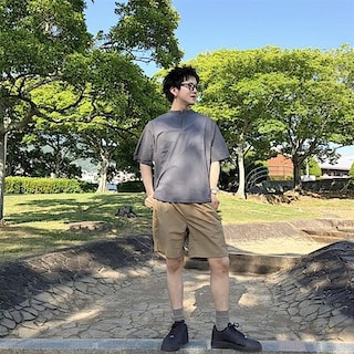 【させぼ五番街】身長178cm紳士 涼感ヘンリーネック半袖布帛Ｔシャツ