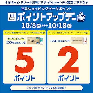 【ららぽーと湘南平塚】「10/8(木)~10/18(日)全館ポイントアップデー」開催のお知らせ