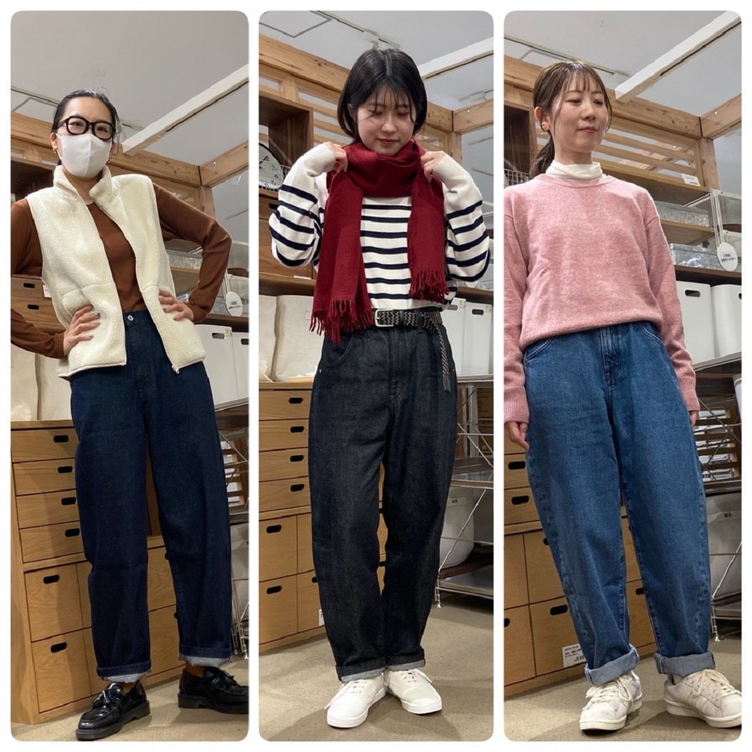 バレルパンツ身長別コーデ