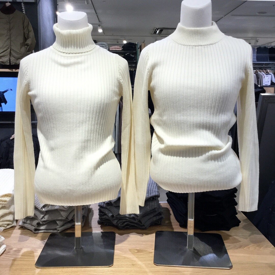 【ザ・モール仙台長町】首のチクチクをおさえた洗えるリブ編みタートルネックセーター