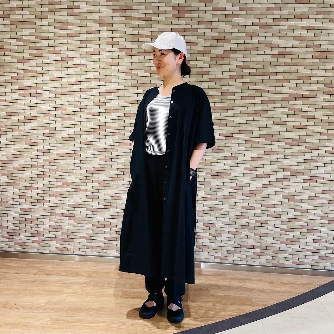 涼感シャツワンピコーデ