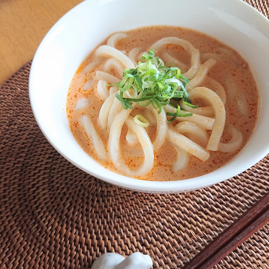【アピタ島田】麺にかける明太クリームスープうどんにかけた画像