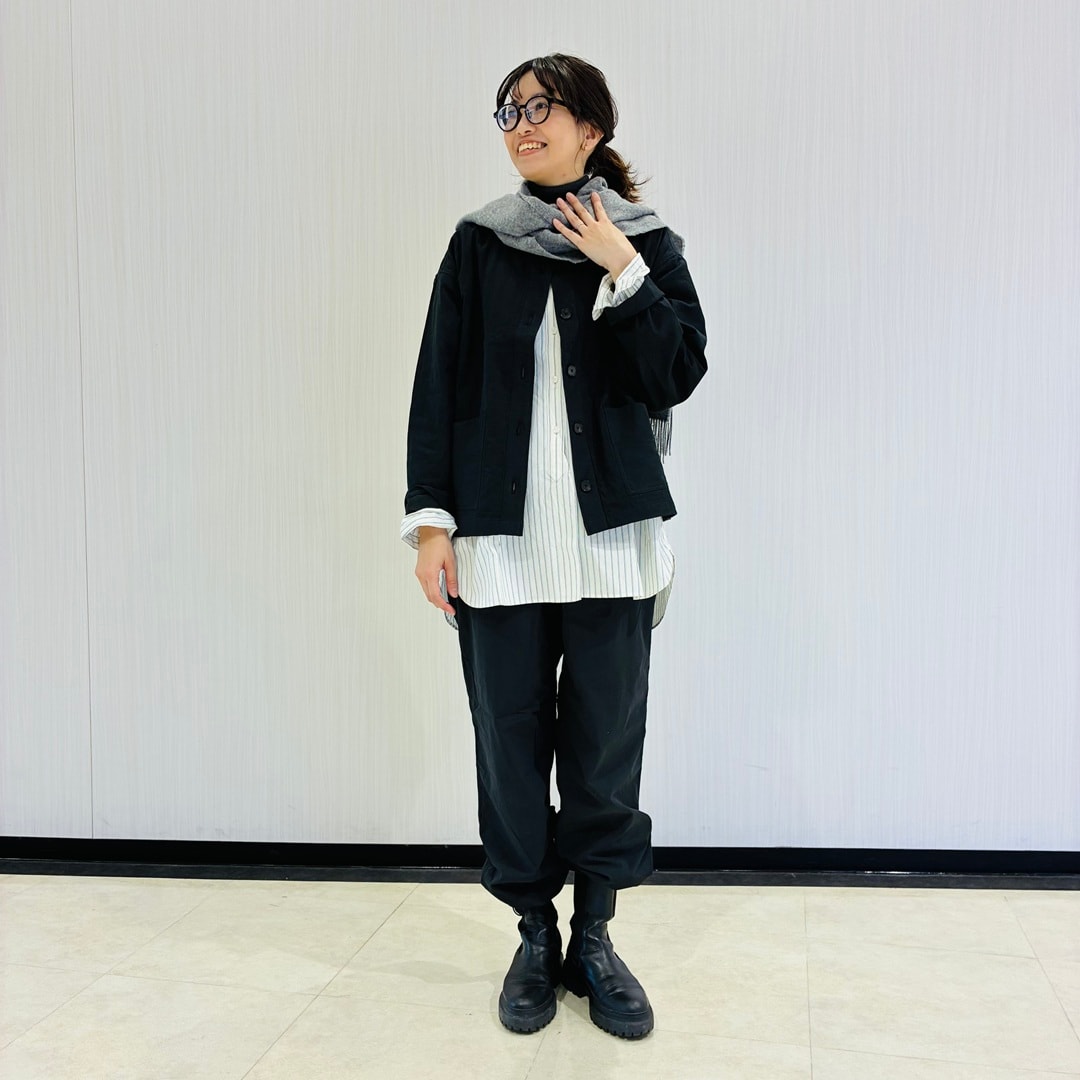 婦人防風裏起毛パンツコーデ