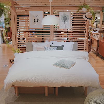 【吉祥寺マルイ】無印良品の「木製ベッドフレーム」を中心に寝室をコーディネート