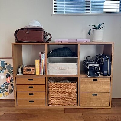 【イオンモール千葉ニュータウン】スタッキングシェルフを使ったランドセル収納