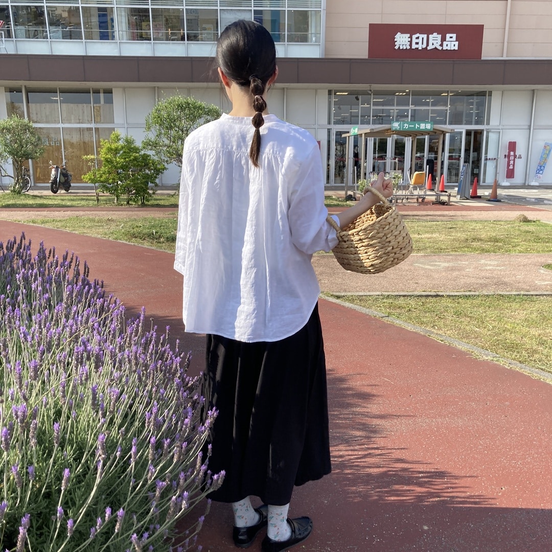 【ガーデンパーク和歌山】夏のはじまりにぴったりな万能『婦人 リネン 洗いざらし 七分袖ブラウス』