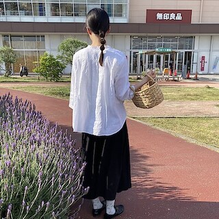【ガーデンパーク和歌山】夏のはじまりにぴったりな万能『婦人 リネン 洗いざらし 七分袖ブラウス』