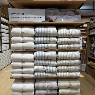 【ららぽーと豊洲】綿　サッカー織　薄掛ふとん
