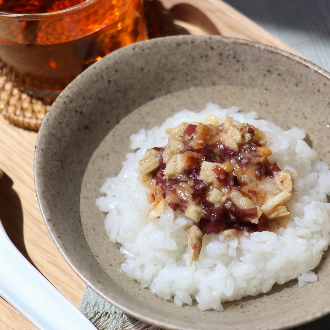 冷やし茶漬け　梅肉と長いも