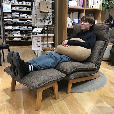 無印良品　ハイバック　リクライニングソファ ハイバックリクライニングソファー オットマン付き 無印良品