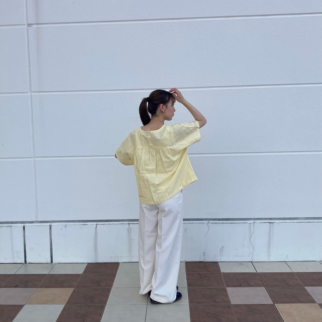 婦人　ヘンプ　コットン　半袖ブラウス