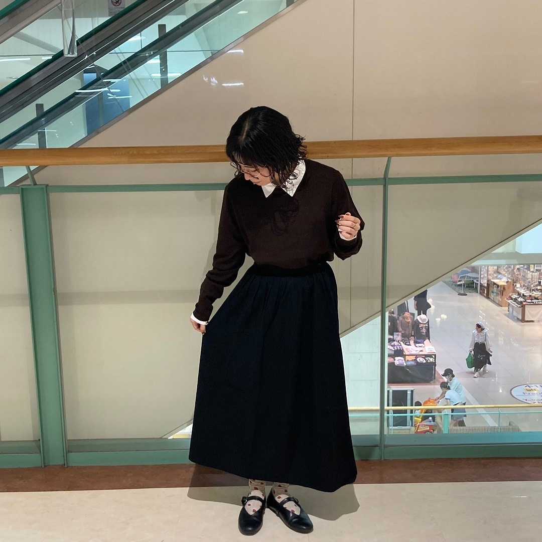 婦人　洗えるウールハイゲージクルーネックセーター
