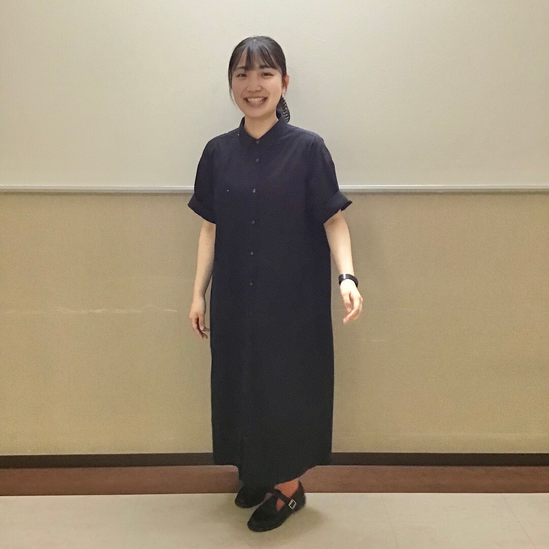 涼感五分袖シャツワンピース