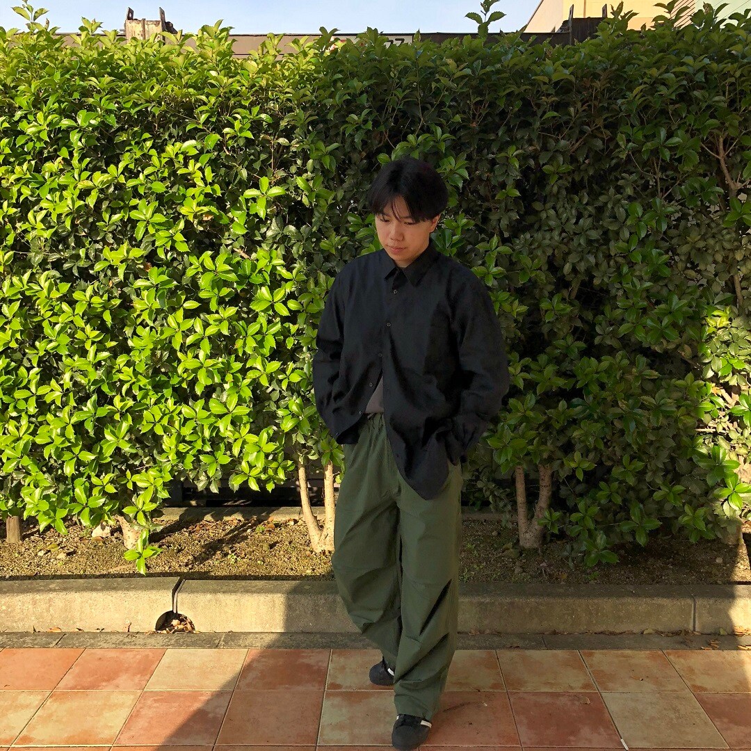 紳士　ヘンプ混長袖シャツ