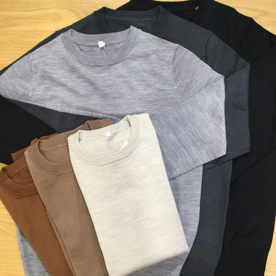 MOMOテラス】実は万能・・・ウールシルク洗えるクルーネック