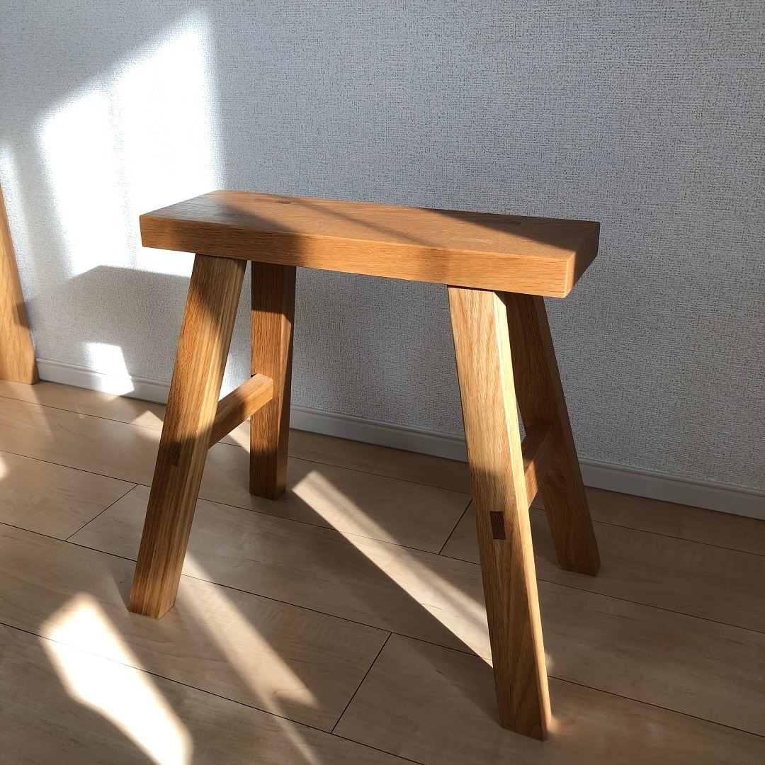 1 20迄 無印良品 木製サイドテーブルベンチ オーク材 - サイドテーブル