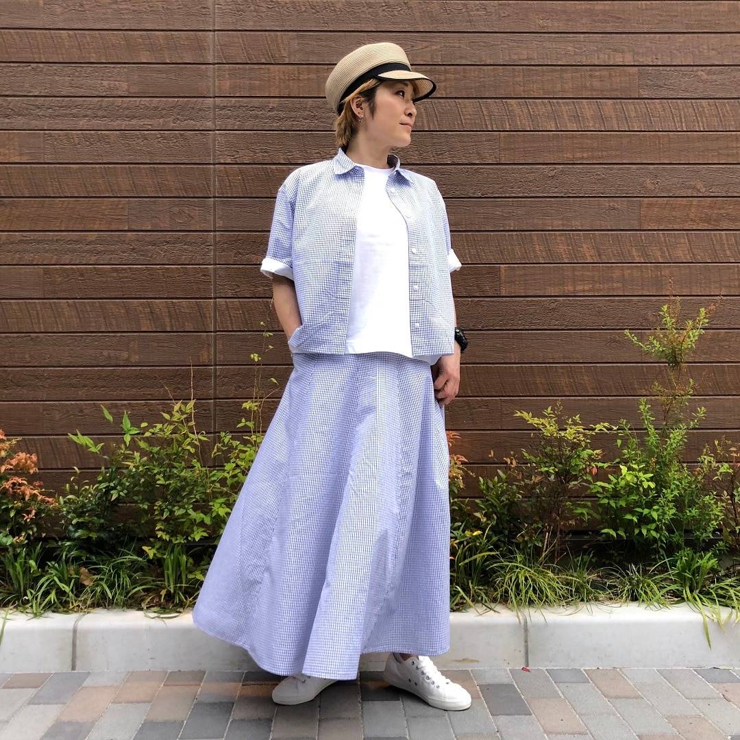 涼しげな夏コーデ